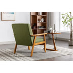 Fauteuil de loisirs avec accoudoirs et pieds en bois massif pour salon, chambre à coucher ou bureau
