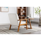 Fauteuil de loisirs avec accoudoirs et pieds en bois massif pour salon, chambre à coucher ou bureau
