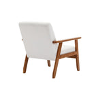 Fauteuil de loisirs avec accoudoirs et pieds en bois massif pour salon, chambre à coucher ou bureau