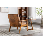 Fauteuil de loisirs avec accoudoirs et pieds en bois massif pour salon, chambre à coucher ou bureau