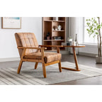 Fauteuil de loisirs avec accoudoirs et pieds en bois massif pour salon, chambre à coucher ou bureau