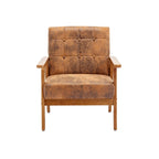 Fauteuil de loisirs avec accoudoirs et pieds en bois massif pour salon, chambre à coucher ou bureau