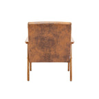 Fauteuil de loisirs avec accoudoirs et pieds en bois massif pour salon, chambre à coucher ou bureau