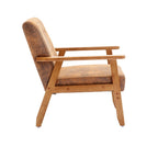 Fauteuil de loisirs avec accoudoirs et pieds en bois massif pour salon, chambre à coucher ou bureau