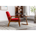 Fauteuil de loisirs avec accoudoirs et pieds en bois massif pour salon, chambre à coucher ou bureau