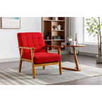 Fauteuil de loisirs avec accoudoirs et pieds en bois massif pour salon, chambre à coucher ou bureau