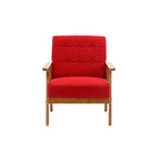Fauteuil de loisirs avec accoudoirs et pieds en bois massif pour salon, chambre à coucher ou bureau