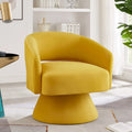 Fauteuils d'appoint pivotants en velours rembourré à dossier ouvert