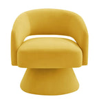 Fauteuils d'appoint pivotants en velours rembourré à dossier ouvert