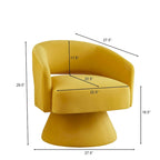 Fauteuils d'appoint pivotants en velours rembourré à dossier ouvert