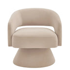 Fauteuils d'appoint pivotants en velours rembourré à dossier ouvert