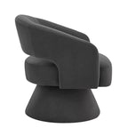 Fauteuils d'appoint pivotants en velours rembourré à dossier ouvert