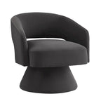 Fauteuils d'appoint pivotants en velours rembourré à dossier ouvert