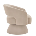 Fauteuils d'appoint pivotants en velours rembourré à dossier ouvert