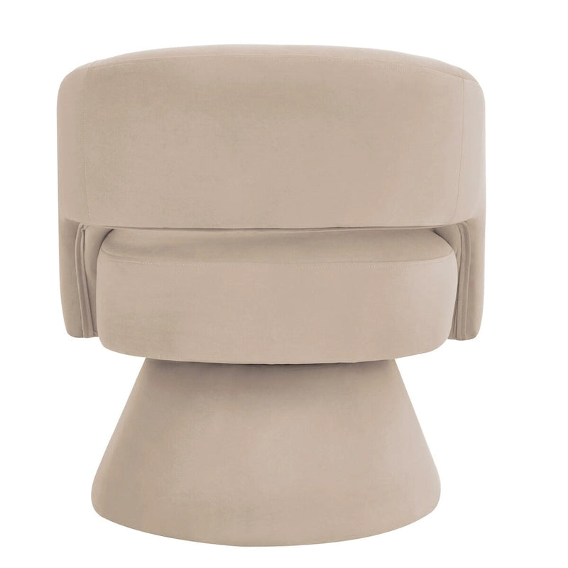 Fauteuils d'appoint pivotants en velours rembourré à dossier ouvert