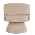 Fauteuils d'appoint pivotants en velours rembourré à dossier ouvert