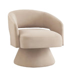 Fauteuils d'appoint pivotants en velours rembourré à dossier ouvert