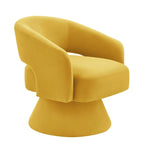 Fauteuils d'appoint pivotants en velours rembourré à dossier ouvert