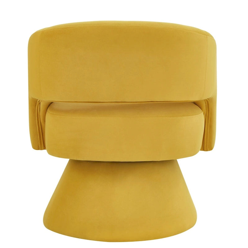 Fauteuils d'appoint pivotants en velours rembourré à dossier ouvert