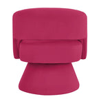 Fauteuils d'appoint pivotants en velours rembourré à dossier ouvert