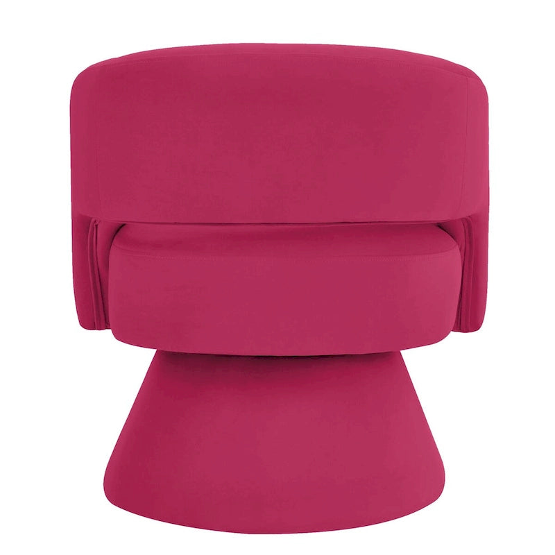Fauteuils d'appoint pivotants en velours rembourré à dossier ouvert