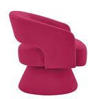 Fauteuils d'appoint pivotants en velours rembourré à dossier ouvert