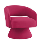 Fauteuils d'appoint pivotants en velours rembourré à dossier ouvert