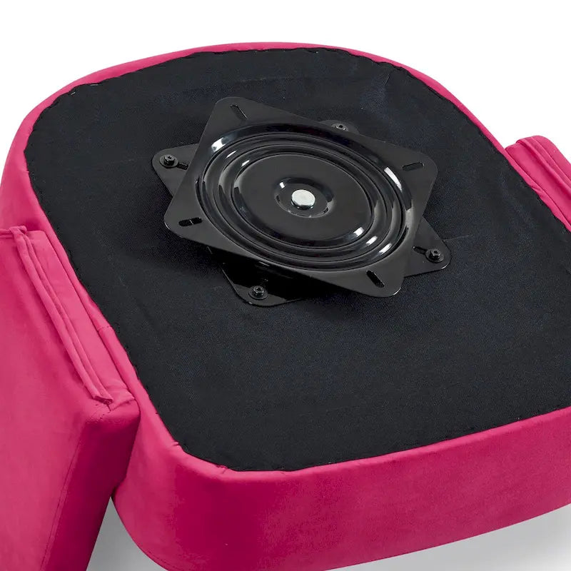 Fauteuils d'appoint pivotants en velours rembourré à dossier ouvert