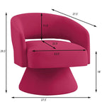 Fauteuils d'appoint pivotants en velours rembourré à dossier ouvert