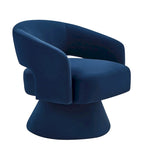 Fauteuils d'appoint pivotants en velours rembourré à dossier ouvert