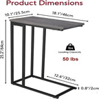 Petite table d'appoint en forme de C - 25,4 P x 46 L x 63,5 H cm