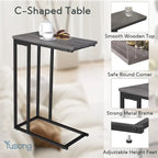 Petite table d'appoint en forme de C - 25,4 P x 46 L x 63,5 H cm