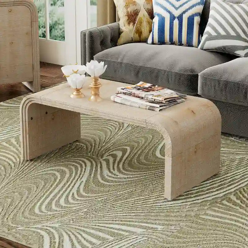 Table basse minimaliste au design Art déco incurvé