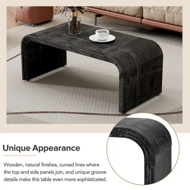 Table basse minimaliste au design Art déco incurvé