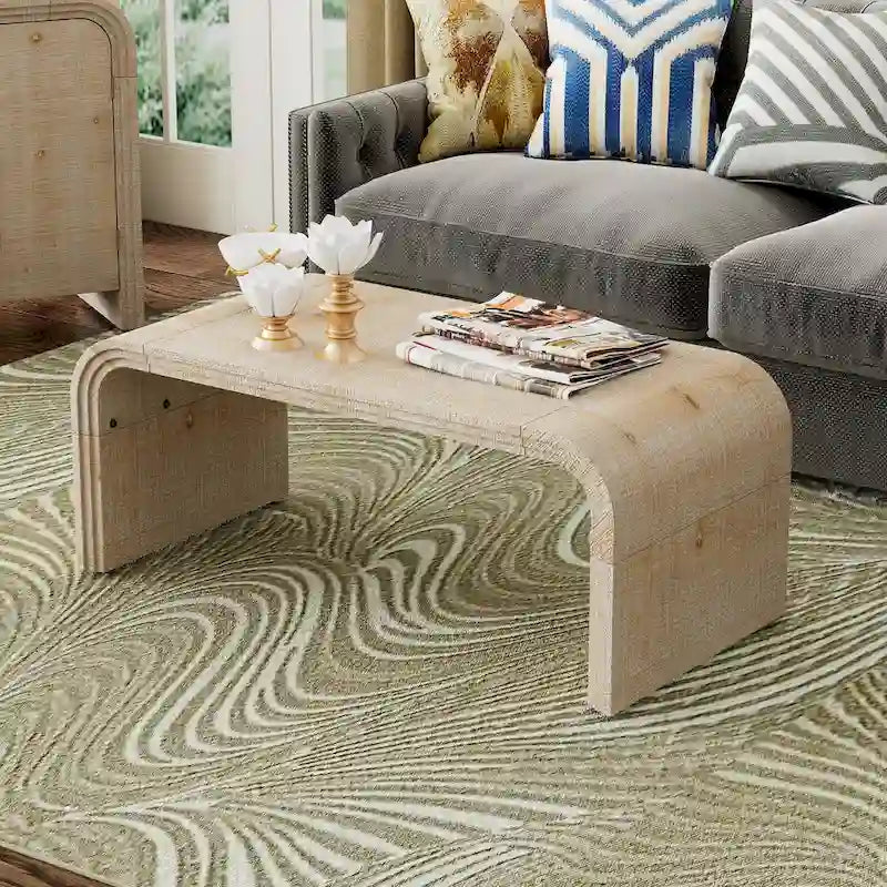 Table basse minimaliste au design Art déco incurvé