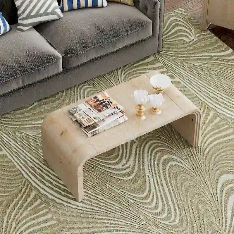 Table basse minimaliste au design Art déco incurvé