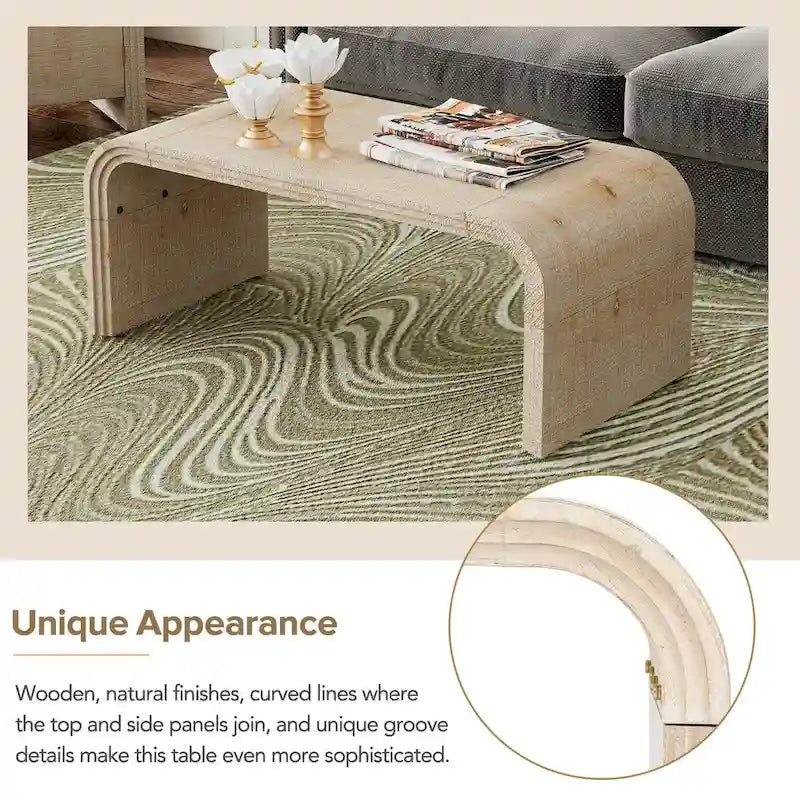 Table basse minimaliste au design Art déco incurvé
