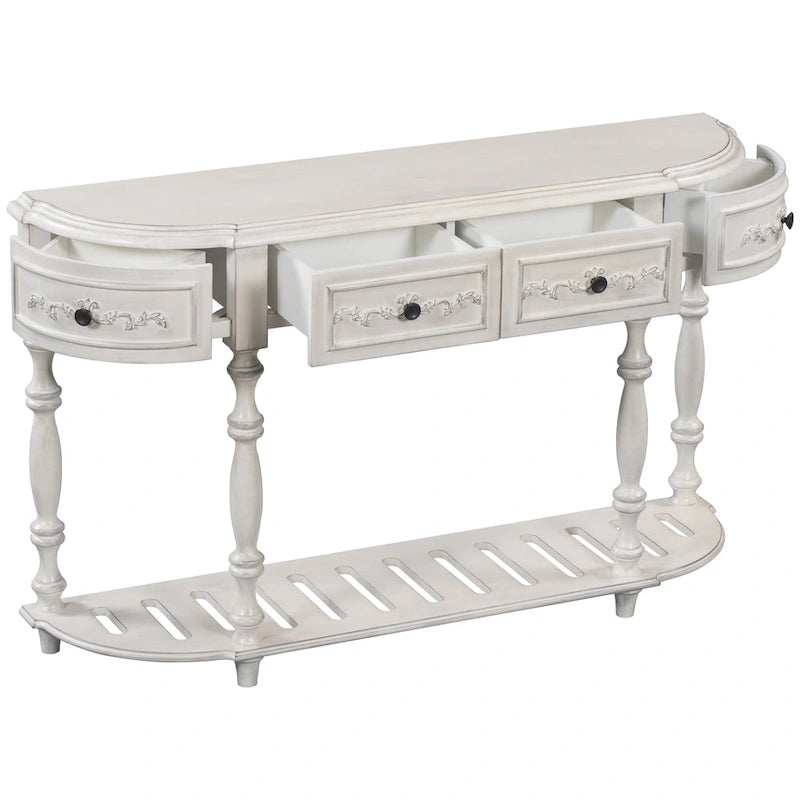 Console moderne avec 4 tiroirs et 1 étagère
