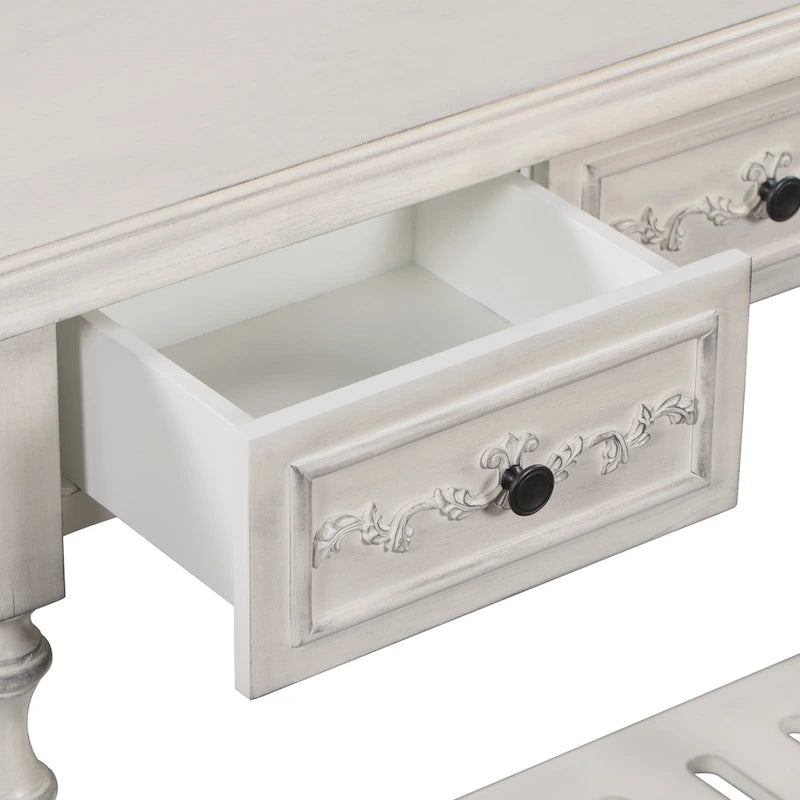 Console moderne avec 4 tiroirs et 1 étagère