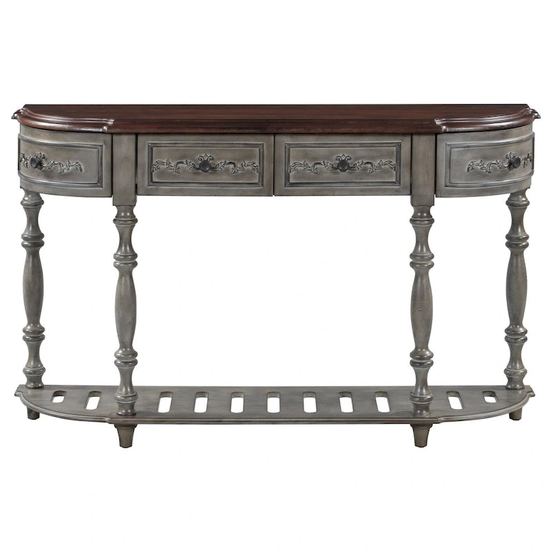 Console moderne avec 4 tiroirs et 1 étagère