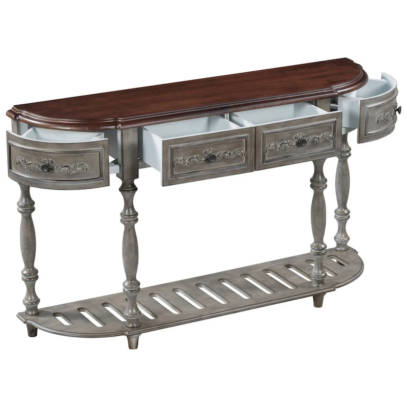 Console moderne avec 4 tiroirs et 1 étagère