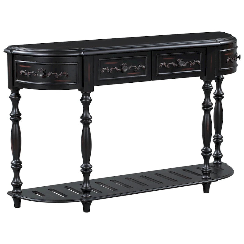 Console moderne avec 4 tiroirs et 1 étagère