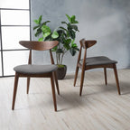 Mid-Century Modern Fabric Dining Chair, Set of 2