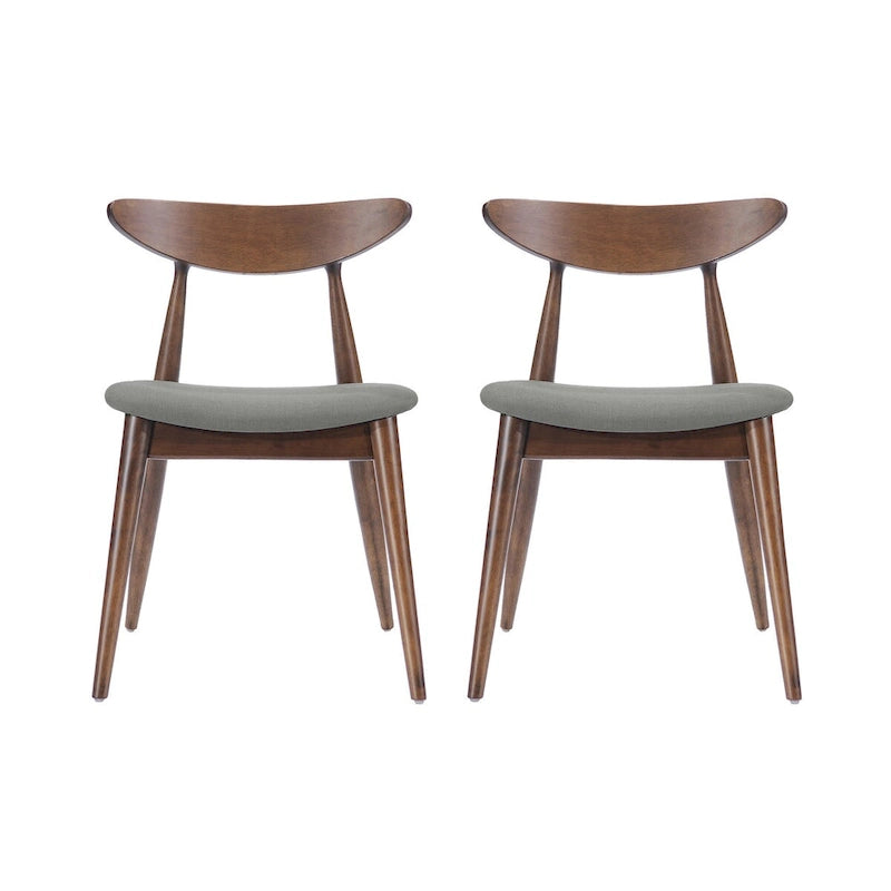 Chaise de salle à manger en tissu de style Mid-Century, lot de 2