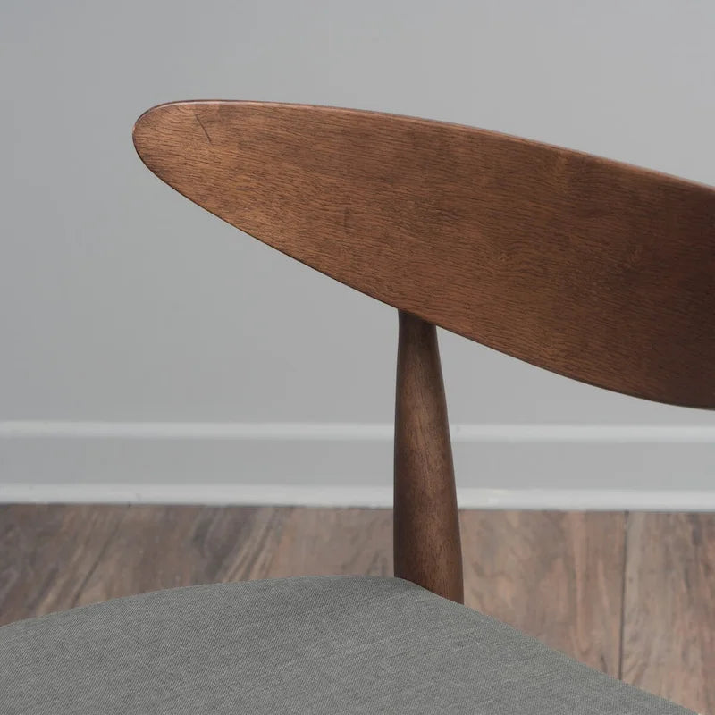 Chaise de salle à manger en tissu de style Mid-Century, lot de 2