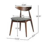 Chaise de salle à manger en tissu de style Mid-Century, lot de 2