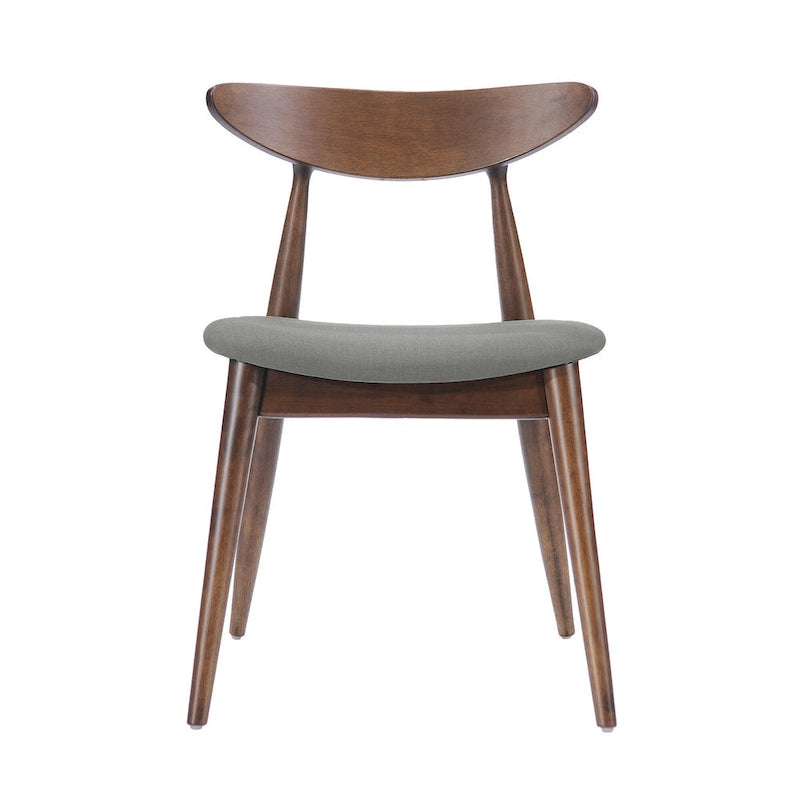 Chaise de salle à manger en tissu de style Mid-Century, lot de 2