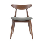 Chaise de salle à manger en tissu de style Mid-Century, lot de 2