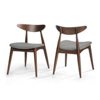 Chaise de salle à manger en tissu de style Mid-Century, lot de 2