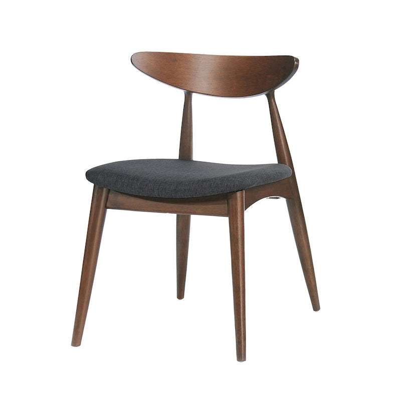 Chaise de salle à manger en tissu de style Mid-Century, lot de 2